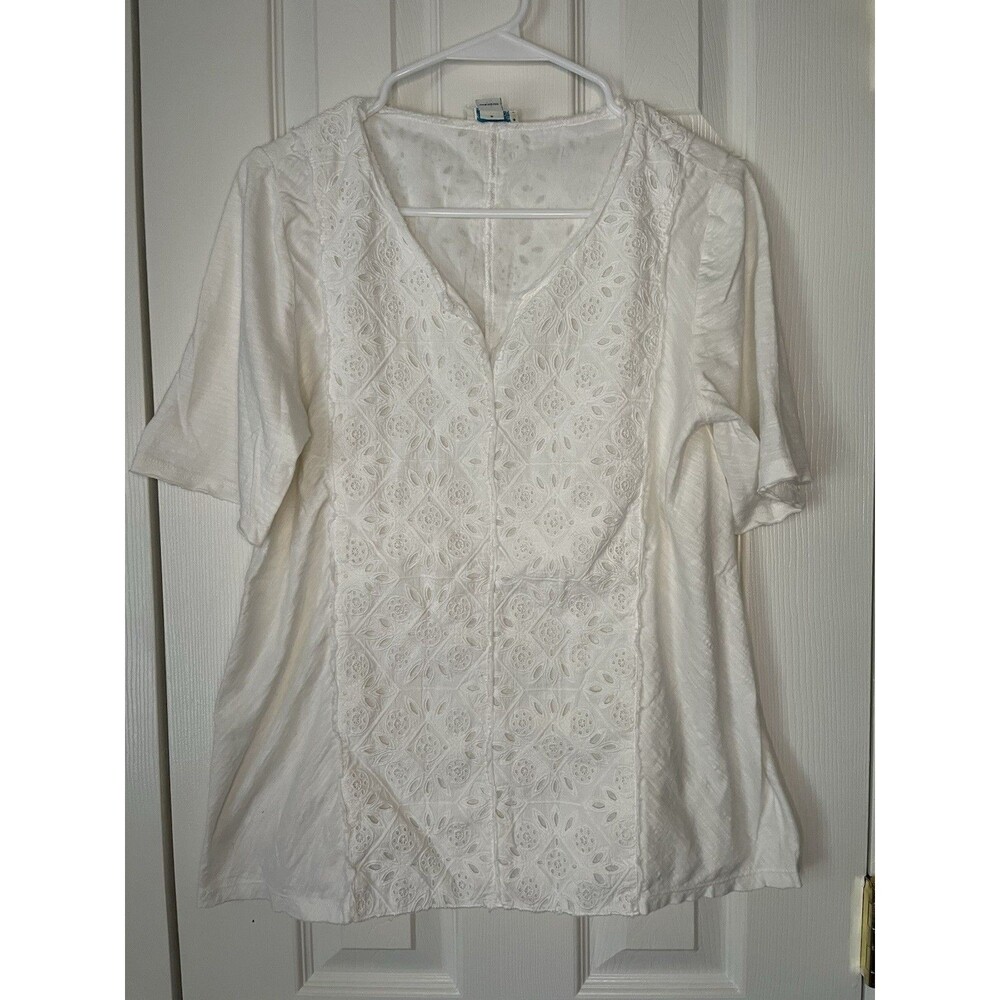 Sundance White Lace T-shirt Women Small